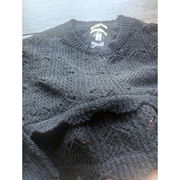 Anthropologie Scalloped Trim Cropped Sweater - Picture 4 of 6